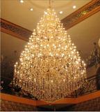 复式楼水晶吊灯欧式蜡烛水晶灯锌合金客厅灯具大型别墅酒店工程灯