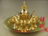 纯铜茶壶 酒壶 酒具 茶具 铜酒杯 铜器摆件。