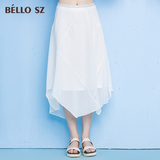 bello sz贝洛安2016夏装新款半身裙女时尚百搭不规则下摆半裙