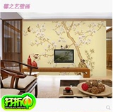现代新中式工笔花卉墙纸 玉兰油画客厅电视背景墙壁纸 大型壁画