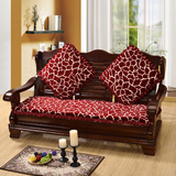 实木加厚现代简约中式红木沙发垫带靠背联邦椅垫子三人位坐垫四季