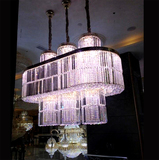现代餐厅椭圆形LED水晶吊别墅客厅卧室1.258米吊灯楼梯天井灯1028