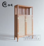 新中式禅意会所素木免漆家具明清古典老榆木储物柜茶柜万历柜书柜