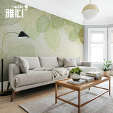雅心 清新绿无缝无纺布墙纸客厅电视背景墙壁纸定制大型壁画树叶