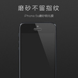 阐存 iphone5s钢化玻璃膜苹果5s钢化膜磨砂前后膜 5S蓝光钢化膜