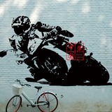 机动车赛车手贴画墙贴摩托车越野对战汽车图案贴壁纸画