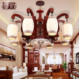 馨韵中式陶瓷吊灯仿古客厅卧室餐厅酒店灯具实木LED古典中式灯具