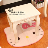 卡通白色hello kitty粉色蝴蝶结猫头地毯 脚垫大头型地垫 凳子垫