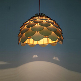 米兰简约创意北欧设计师现代个性灯饰客厅餐厅松果王木艺吊灯工程