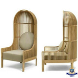 斯顿英少 欧式实木高背椅 新古典鸟笼椅 布艺装饰椅形象椅