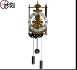 挂钟客厅现代妙刻镂空个性欧式创意时尚摇摆动感鸟笼 机械齿轮钟