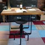 可折叠餐桌 复古实木桌面餐桌椅 套房小户型 旋转折叠桌 铁艺简约