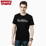 Levi's李维斯春夏季男士Logo印花纯棉黑色圆领短袖T恤22491-0050