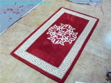 羊毛地毯红色喜庆花朵龙猫豹纹简约客厅卧室书房手工定制包邮方格