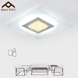 爱佳仕 现代简约LED客厅吸顶灯长方形水晶卧室灯具遥控调光大厅灯