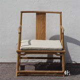 老榆木椅子免漆新中式茶椅仿明式官帽椅禅椅茶椅实木沙发 打坐椅