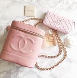 现货日本中古二手Chanel香奈儿水桶包化妆包粉色