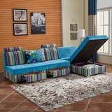 多功能可折叠沙发床储物小户型客厅组合转角布艺带抽屉沙发床两用