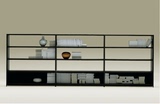 奥美简约现代书架可定制 北欧客厅实木大型组合 隔断书柜黑橡木