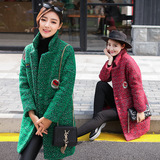 2015冬装新款韩版气质显瘦时尚加厚羊绒毛呢外套女中长款呢大衣潮