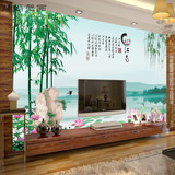 定制3D大型无缝壁纸壁画沙发客厅卧室电视北景墙纸中式忆江南竹子
