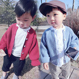 儿童春装1-2-3-4岁小童宝宝针织毛衣外套韩版男童女童粗毛线开衫