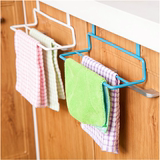 厨房多用途双杆门背式毛巾架 免钉无痕橱柜抹布挂架 卫生间杂物挂