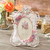 欧式浮雕玫瑰镶珠公主相框装饰品摆件摆台 创意结婚照相片夹相架
