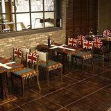 欧式主题西餐厅桌椅 英伦复古咖啡厅酒吧桌椅组合 北欧甜品店桌椅