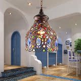 欧式客厅餐厅水晶吊灯个性创意蓝色经典K9水晶地中海复古客厅灯具