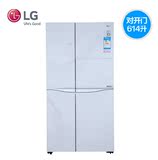 LG GR-C2378NUY 614升 对开门变频冰箱 大容量冰箱白色钢化玻璃门