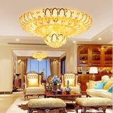 新款金色吊篮莲花形水晶吸顶灯欧式K9水晶灯客厅1.2 1.5米 80cm