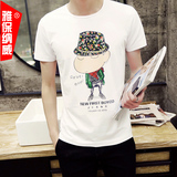 蜡笔小新卡通图案夏季修身短袖T恤男潮韩版体恤衫青少年半袖衣服