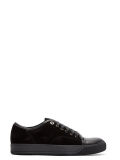 美国正品代购2016 Lanvin/朗雯 男士黑色牛巴革经典款网球板鞋