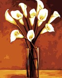 diy数字油画创意手绘客厅餐厅花卉风景油画儿童生日礼物马蹄莲