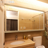 BOLEN银镜 浴室镜子壁挂卫生间镜子简约实木纹卫浴镜子洗手间镜子