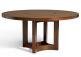 现代中式餐桌大圆桌实木餐桌可定制尺寸可改色直径1米2新中式圆桌