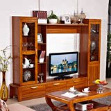 中式实木电视柜组合柜2.1米简约现代客厅多用储藏地柜带抽屉特价