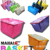收纳篮手提野餐篮菜篮超市购物篮带盖方形塑料篮镂空出口日本促销