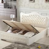 实木床高箱床带储物床大床双人床2米2.2简约欧式白色复古色床1.8