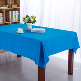蓝色餐桌布纯色加厚全棉帆布活性印刷高档餐厅圣诞桌布台布茶几布