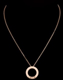 美国代购正品 Cartier/卡地亚 LOVE系列18K玫瑰金圆环无钻项链