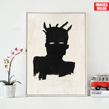 JeanMichelBasquiat涂鸦艺术抽象装饰画个性墙画壁画沙发背景挂画