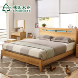 林氏木业简约现代板式床1.8米双人床大床北欧结婚床家具BM2-18