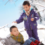 男童羽绒服套装童装滑雪服连帽背带羽绒裤儿童外套宝宝两件套冬新