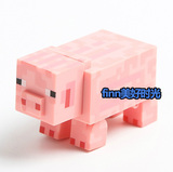 正版Minecraft 我的世界 猪Pig 可动积木摆件