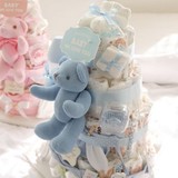 韩国代购正品新生儿礼盒 男女宝全棉衣服用品 婴儿礼物 尿布蛋糕
