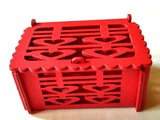 红双喜中国风创意长方形喜糖盒结婚中式红色木质镂空喜字糖果盒子