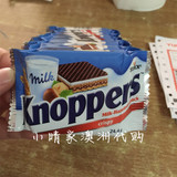 澳洲代购 Knoppers德国原装牛奶榛子巧克力威化饼干8块 进口零食