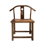 老榆木免漆家具实木矮小圈椅现代新中式禅意太师椅明式官帽椅茶椅